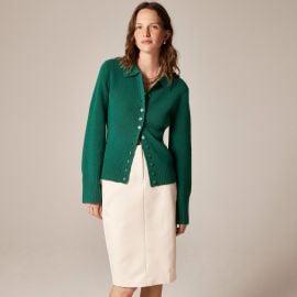 Milano-stitch cinched-waist cardigan at J. Crew