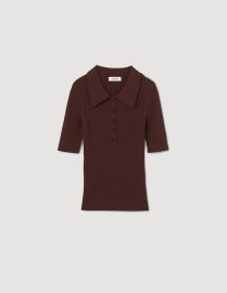 Mileva Short-sleeved polo neck sweater - Sweaters Cardigans Paris at Sandro