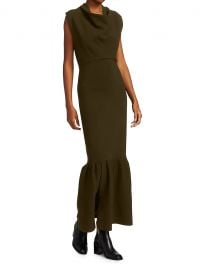 Military Cowl-Neck Ribbed Dress at Saks Fifth Avenue