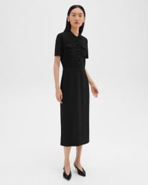Military Midi Dress in Admiral Crepe at Theory