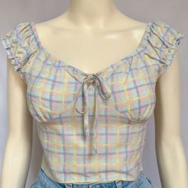 Milkmaid Crop Top in Check at Primark