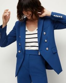 Miller Cerulean Buttoned Dickey Jacket Veronica Beard at Veronica Beard