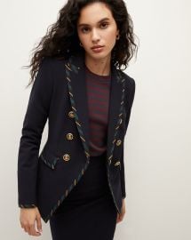 Miller Cotton Twill Striped Dickey Jacket at Veronica Beard