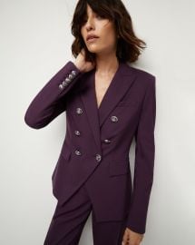 Miller Crest-Button Aubergine Dickey Jacket at Veronica Beard