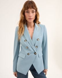 Miller Dickey Blazer Jacket in Light Blue at Veronica Beard