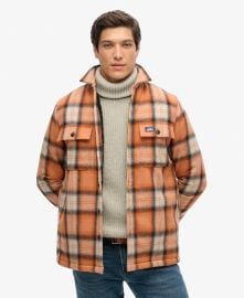 Miller Overshirt in Roderick Check Orange at Superdry