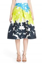 Milly  Clarisa  Pleated Floral Print Skirt at Nordstrom