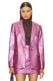 Milly Alexa Crinkled Faux Leather Blazer at Revolve