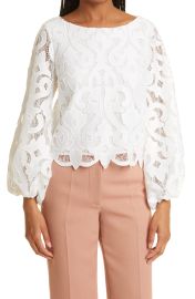 Milly Beverly Lace Top in White  at Nordstrom