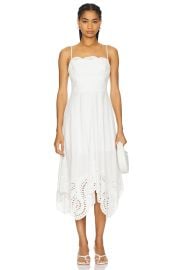 Milly Camilla Poplin With Embroidery Dress In White at Revolve