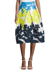 Milly Clarisa Floral-Print A-Line Skirt Multi Colors at Bergdorf Goodman