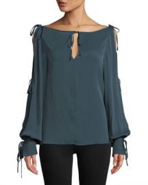 Milly Connie Silk-Stretch Top with Ties at Neiman Marcus