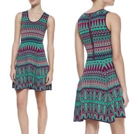 Milly Dresses Milly Bright Jacquard Fit And Flare Dress Poshmark at Poshmark