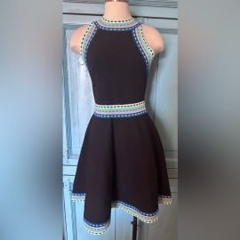 Milly Dresses Milly Woven Trim Flare Dress New Poshmark at Poshmark