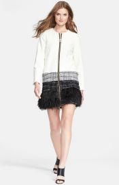 Milly Feather Trim Jacket at Nordstrom