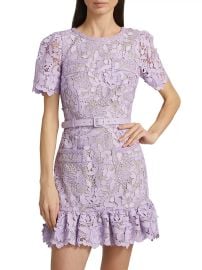 Milly Garden Lace Flounce Minidress at Saks Fifth Avenue