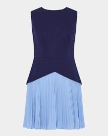 Milly Haddy Cady Pleated Chiffon Mini Dress at Neiman Marcus