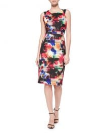 Milly Hayden Graffiti-Print Sheath Dress  Multi Colors   Neiman Marcus at Neiman Marcus