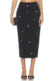 Milly Heart Applique Maxi Skirt In Black at Revolve