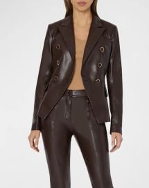 Milly Inez Leather Blazer at Neiman Marcus