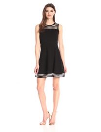 Milly Invisible Stripe Flare Dress at Amazon