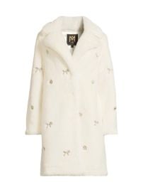 Milly Jewel-Trimmed Faux Fur Coat | Saks Fifth Avenue at Saks Fifth Avenue
