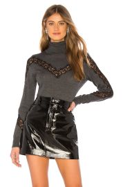 Milly Lace Inset Turtleneck at Revolve