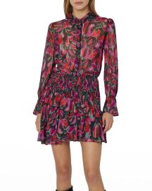 Milly Lacey Floral-Print Button-Down Top at Neiman Marcus