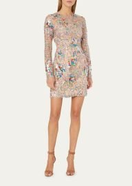 Milly Leona Multicolor Sequins Mini Dress at Bergdorf Goodman