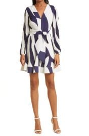 Milly Liv Abstract Zebra Print Long Sleeve Dress at Nordstrom