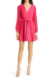 Milly Liv Belted Pleated Dress in Milly Pink at Nordstrom