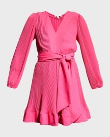 Milly Liv Pleated Fit-amp-Flare Dress at Neiman Marcus