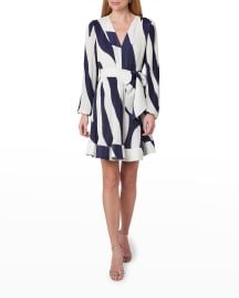 Milly Liv Zebra Pleated Dress at Neiman Marcus