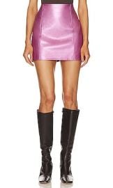 Milly Oliviana Metallic Faux Leather Skirt In Pink at Revolve