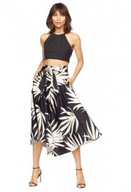 Milly Palm Print Midi Jackie Skirt at Milly