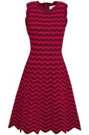 Milly Patterned Burgundy Dress at Milly