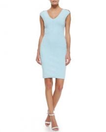 Milly Peek-A-Boo Sheath Dress AquaWhite at Neiman Marcus