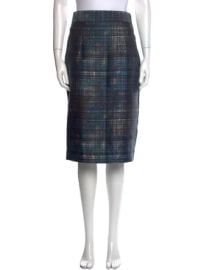 Milly Plaid Print Knee Length Skirt at The Real Real