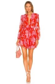 Milly Reina Parrot Tulip Dress In Coral Multi at Revolve