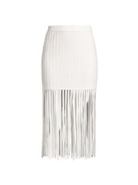 Milly Rib Knit Fringe Midi Skirt at Saks Fifth Avenue