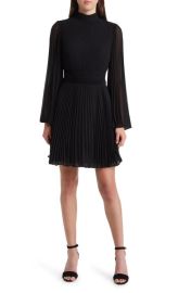 Milly Rosemary Bell Sleeve Pleated Chiffon Dress at Nordstrom