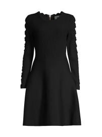 Milly Scallop Knit Fit and Flare Dress at Saks Fifth Avenue