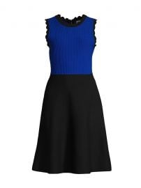 Milly Scalloped Colorblock Dress at Saks Fifth Avenue