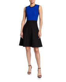 Milly Scalloped Colorblock Dress at Neiman Marcus