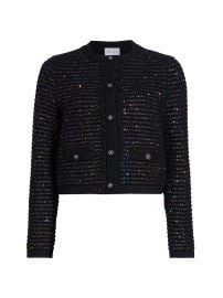 Milly Sequin Textured Button Front Cardigan Jacket and Miniskirt at Saks Fifth Avenue