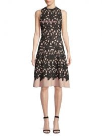 Milly Sleeveless Floral Mesh Jacquard Flow Dress at Last Call