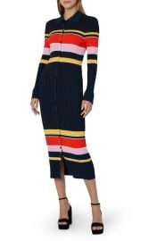 Milly Stripe Long Sleeve Polo Sweater Dress at Nordstrom