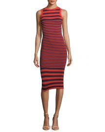 Milly Striped Ottoman Fitted Dress   Neiman Marcus at Neiman Marcus