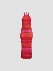 Milly Variegated Stripe Halter Midi-Dress | Saks Fifth Avenue at Saks Fifth Avenue