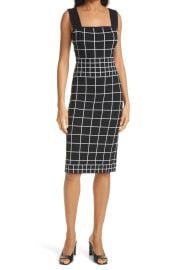 Milly Windowpane Jacquard Column Dress at Nordstrom